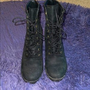 Black Heeled Timberlands